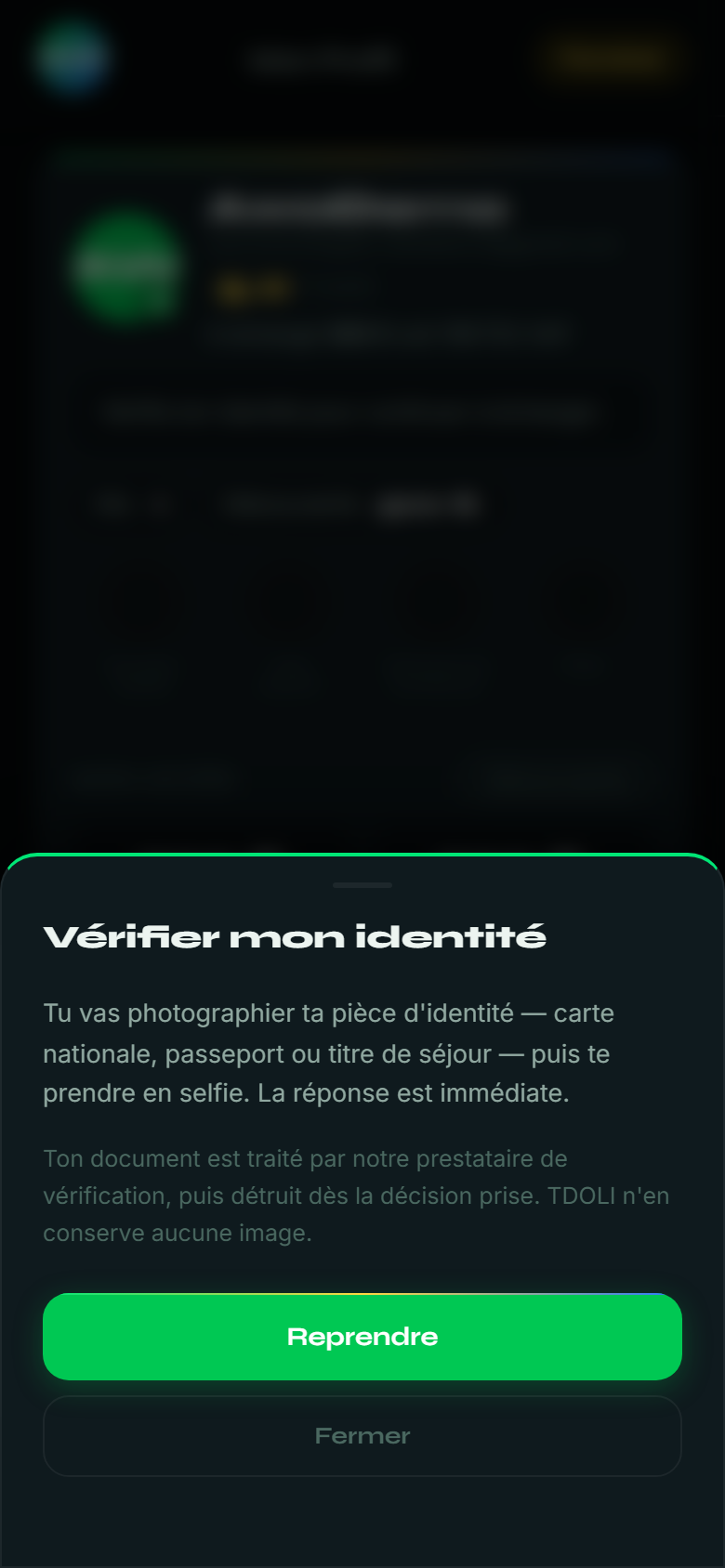 La feuille de vérification d'identité